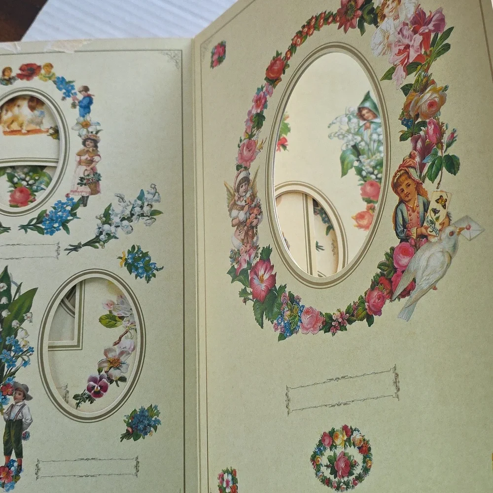 Victorian Style Floral Photograph Album 1997  Vintage Scrapbook Inspired 8.5x11